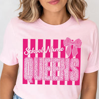 Personalized School Spirit T Shirt, Custom School Name Mascot Tee, Retro Striped Team Shirt, Pep Rally Game Day Outfit, Custom Team Gift