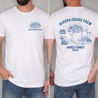 Personalized Alaska Cruise Crew Shirt, Custom Family Vacation Tee, Front Back Print Travel Top, Matching Group Outfit, Family Trip Gift