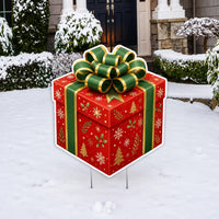 Custom Shaped Christmas Gift Box Yard Sign, Festive Present Lawn Sign, Holiday Lawn Display, Seasonal Outdoor Decor, Christmas Yard Decor