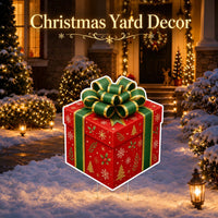 Custom Shaped Christmas Gift Box Yard Sign, Festive Present Lawn Sign, Holiday Lawn Display, Seasonal Outdoor Decor, Christmas Yard Decor