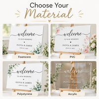 Custom Wedding Welcome Foam Board Sign, Personalized Event Poster Sign, Reception Easel Sign, Printed Foamcore Display, Wedding Day Sign