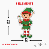 Custom Shaped Christmas Elf Yard Sign, Cute Candy Cane Lawn Sign, Festive Outdoor Cutout, Holiday Lawn Display, Christmas Yard Decor