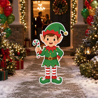 Custom Shaped Christmas Elf Yard Sign, Cute Candy Cane Lawn Sign, Festive Outdoor Cutout, Holiday Lawn Display, Christmas Yard Decor