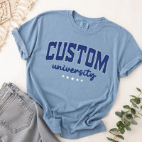 Personalized University Spirit Shirt, Custom College Name Tee, Varsity School Colors T-Shirt, Campus Game Day Outfit, College Student Gift