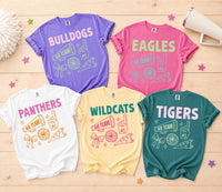 Personalized School Spirit Shirt, Custom School Mascot Team Name Tee, Cheerleader Game Day Top, Pep Rally Outfit, Gift for Sports Mom
