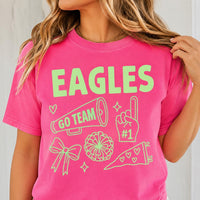 Personalized School Spirit Shirt, Custom School Mascot Team Name Tee, Cheerleader Game Day Top, Pep Rally Outfit, Gift for Sports Mom