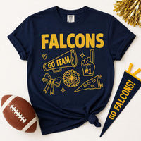 Personalized School Spirit Shirt, Custom School Mascot Team Name Tee, Cheerleader Game Day Top, Pep Rally Outfit, Gift for Sports Mom