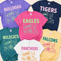 Personalized School Spirit Shirt, Custom School Mascot Team Name Tee, Cheerleader Game Day Top, Pep Rally Outfit, Gift for Sports Mom
