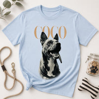 Personalized Pet Photo Shirt, Custom Any Pet Name Tee, Black and White Animal Portrait T-Shirt, Memorial Keepsake, Animal Lover Gift