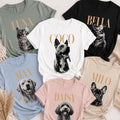Personalized Pet Photo Shirt, Custom Any Pet Name Tee, Black and White Animal Portrait T-Shirt, Memorial Keepsake, Animal Lover Gift