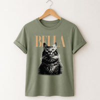 Personalized Pet Photo Shirt, Custom Any Pet Name Tee, Black and White Animal Portrait T-Shirt, Memorial Keepsake, Animal Lover Gift