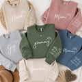 Personalized Grammy Sweatshirt, Custom Grandkids' Names Sleeve Crewneck, Crown Heart Grandma Pullover, Mother's Day Gift, Gift for Grammy