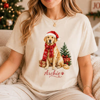 Personalized Golden Retriever Christmas Sweatshirt, Custom Dog Name Shirt, Festive Pet Lover Crewneck, Dog Mom Outfit, Christmas Gift