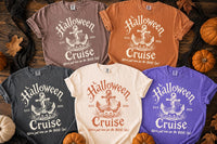 Personalized Halloween Cruise Shirt, Custom Year Vacation Tee, Vintage Anchor Pumpkin Graphic, Matching Spooky Outfit, Cruise Trip Gift