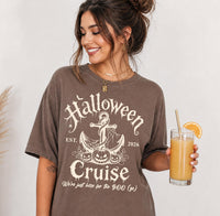 Personalized Halloween Cruise Shirt, Custom Year Vacation Tee, Vintage Anchor Pumpkin Graphic, Matching Spooky Outfit, Cruise Trip Gift