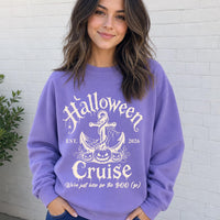 Personalized Halloween Cruise Shirt, Custom Year Vacation Tee, Vintage Anchor Pumpkin Graphic, Matching Spooky Outfit, Cruise Trip Gift