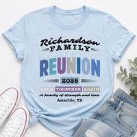 Personalized Family Reunion Shirt, Custom Last Name Tee, Matching Group Vacation T-Shirts, Back Together Again Outfit, Reunion Trip Gift