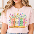 Personalized Teacher Name Shirt, Custom Floral Books Tee, Watercolor Classroom T-Shirt, Back to School Outfit, Teacher Appreciation Gift