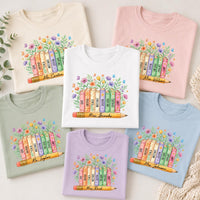 Personalized Teacher Name Shirt, Custom Floral Books Tee, Watercolor Classroom T-Shirt, Back to School Outfit, Teacher Appreciation Gift