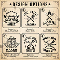 Custom Grill Dad Embroidered Apron, Personalized Grill Master Cooking Apron, Name and Title Design, BBQ Grilling Apron, Gift for Dad
