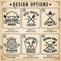Custom Grill Dad Embroidered Apron, Personalized Grill Master Cooking Apron, Name and Title Design, BBQ Grilling Apron, Gift for Dad