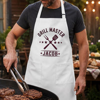 Custom Grill Dad Embroidered Apron, Personalized Grill Master Cooking Apron, Name and Title Design, BBQ Grilling Apron, Gift for Dad