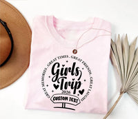 Personalized Girls Trip 2026 Shirt, Custom Vacation Group Tee, Matching Best Friends Travel Tee, Cruise Birthday Outfit, Girls Trip Gift