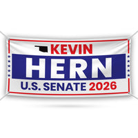 Kevin Hern For Oklahoma U.S. Senate Banner Sign, 13 oz Waterproof US Senate Election 2026, Democrate Vinyl Banner With Metal Grommets