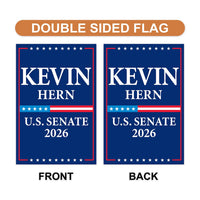Kevin Hern For Oklahoma Senate 2026 Garden Flag, Double Sided, 2026 Senate Flag, Elections Flag, Anti-Trump, Race Red White Blue Flag