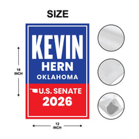 Kevin Hern For Oklahoma Senate 2026 Garden Flag, Double Sided, 2026 Senate Flag, Elections Flag, Anti-Trump, Race Red White Blue Flag