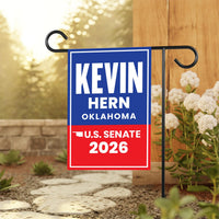 Kevin Hern For Oklahoma Senate 2026 Garden Flag, Double Sided, 2026 Senate Flag, Elections Flag, Anti-Trump, Race Red White Blue Flag