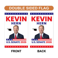 Kevin Hern For Oklahoma Senate 2026 Garden Flag, Double Sided, 2026 Senate Flag, Elections Flag, Anti-Trump, Race Red White Blue Flag