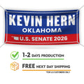 Kevin Hern For Oklahoma U.S. Senate Banner Sign, 13 oz Waterproof US Senate Election 2026, Democrate Vinyl Banner With Metal Grommets