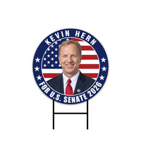 Kevin Hern For Oklahoma Senate 2026 Yard Sign, Corrugated Plastic Senate Elections, Race Red White & Blue Yard Sign with Metal H-Stake