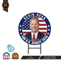 Kevin Hern For Oklahoma Senate 2026 Yard Sign, Corrugated Plastic Senate Elections, Race Red White & Blue Yard Sign with Metal H-Stake
