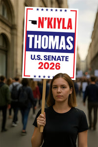 N'Kiyla Thomas For Oklahoma Senate 2026 Election Sign, Anti-Trump, Political Campaign Sign, Senate Election 2026 Race Poster Sign