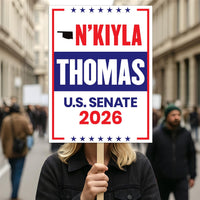 N'Kiyla Thomas For Oklahoma Senate 2026 Election Sign, Anti-Trump, Political Campaign Sign, Senate Election 2026 Race Poster Sign