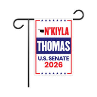 N'Kiyla Thomas For Oklahoma Senate 2026 Garden Flag, Double Sided, 2026 Senate Flag, Elections Flag, Anti-Trump, Race Red White Blue Flag