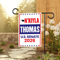 N'Kiyla Thomas For Oklahoma Senate 2026 Garden Flag, Double Sided, 2026 Senate Flag, Elections Flag, Anti-Trump, Race Red White Blue Flag