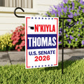 N'Kiyla Thomas For Oklahoma Senate 2026 Garden Flag, Double Sided, 2026 Senate Flag, Elections Flag, Anti-Trump, Race Red White Blue Flag