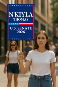 N'Kiyla Thomas For Oklahoma Senate 2026 Election Sign, Anti-Trump, Political Campaign Sign, Senate Election 2026 Race Poster Sign