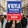 N'Kiyla Thomas For Oklahoma Senate 2026 Election Sign, Anti-Trump, Political Campaign Sign, Senate Election 2026 Race Poster Sign