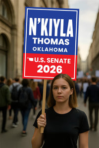 N'Kiyla Thomas For Oklahoma Senate 2026 Election Sign, Anti-Trump, Political Campaign Sign, Senate Election 2026 Race Poster Sign