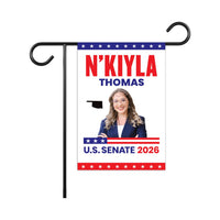 N'Kiyla Thomas For Oklahoma Senate 2026 Garden Flag, Double Sided, 2026 Senate Flag, Elections Flag, Anti-Trump, Race Red White Blue Flag