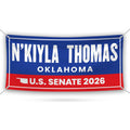 N'Kiyla Thomas For Oklahoma U.S. Senate Banner Sign, 13 oz Waterproof US Senate Election 2026, Democrate Vinyl Banner With Metal Grommets