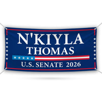 N'Kiyla Thomas For Oklahoma U.S. Senate Banner Sign, 13 oz Waterproof US Senate Election 2026, Democrate Vinyl Banner With Metal Grommets
