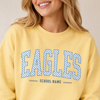 Personalized School Spirit Sweatshirt, Custom School Name Shirt, Varsity Collegiate Letter Tee, Student Game Day Outfit, Coach Gift