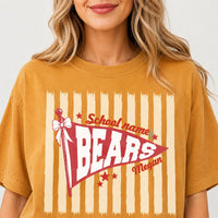 Personalized School Spirit Shirt, Custom Mascot Name Tee, Retro Pennant Team T-Shirt, Student Game Day Outfit, Custom School Team Gift
