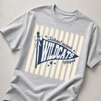Personalized School Spirit Shirt, Custom Mascot Name Tee, Retro Pennant Team T-Shirt, Student Game Day Outfit, Custom School Team Gift