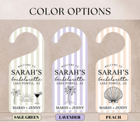 Personalized Bachelorette Door Hanger, Bridal Party Doorknob Sign, Bridesmaid Hotel Decor, Custom Name Door Sign, Custom Gift for Bride